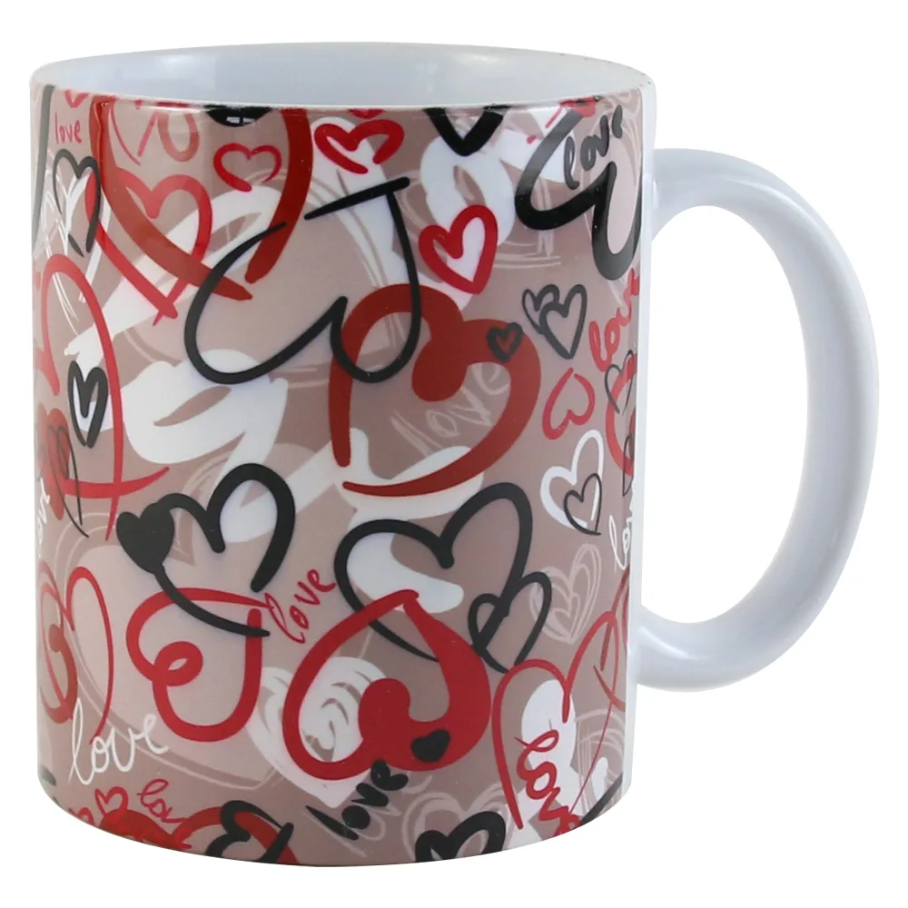 Cana din ceramica 330 ml, "Love" inimioare