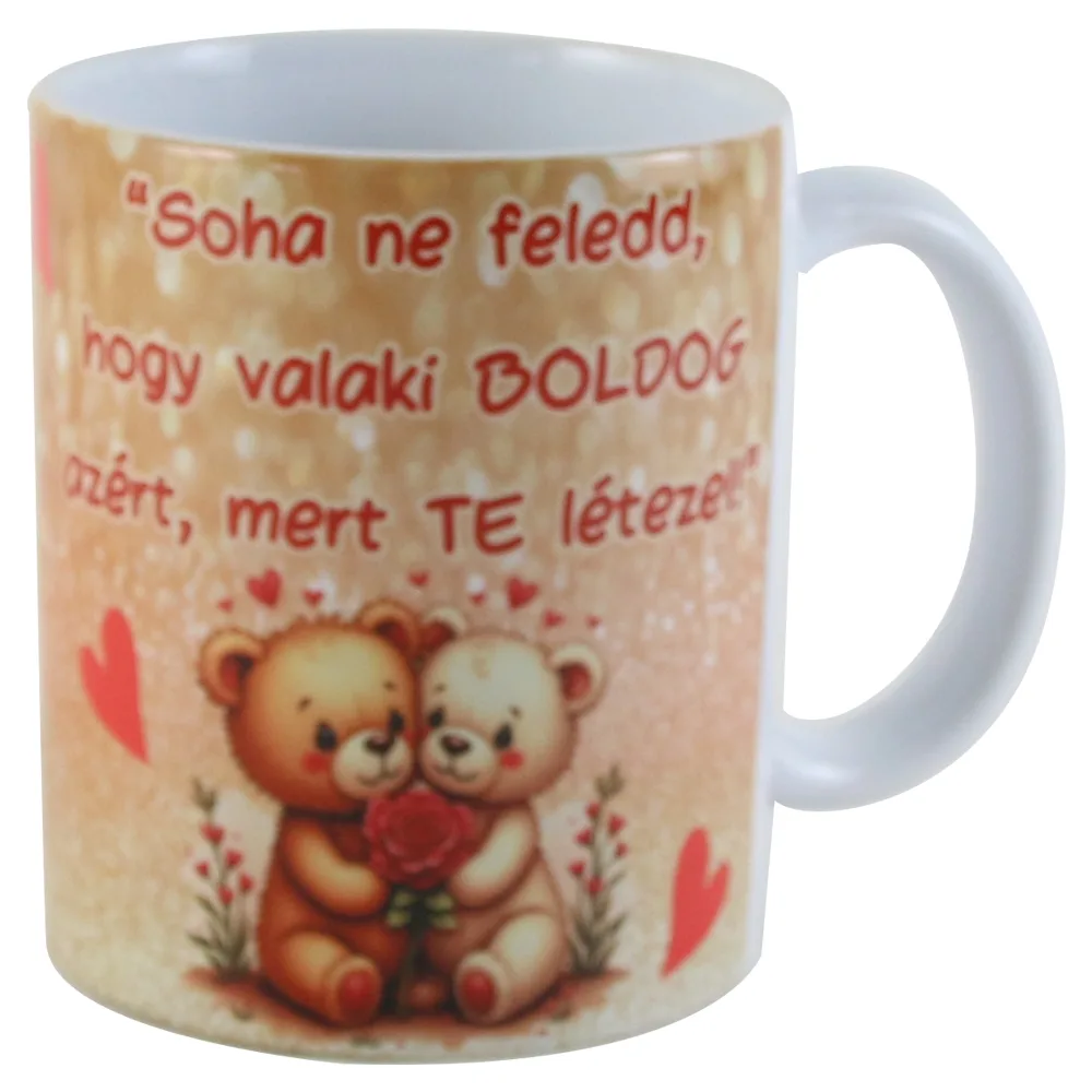 Cana din ceramica 330 ml, "Soha ne feledd!...", ursuleti