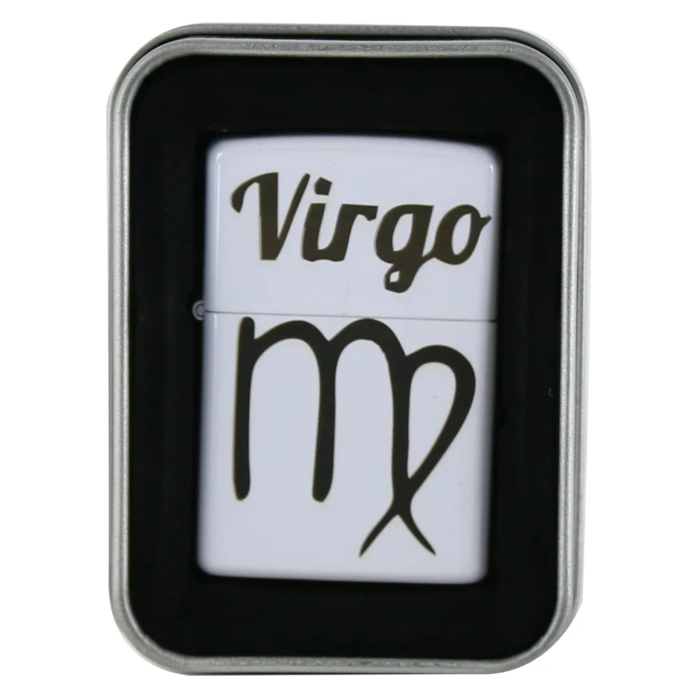 Bricheta metalica "Virgo", 3.5x5 CM, Alb, Fecioara