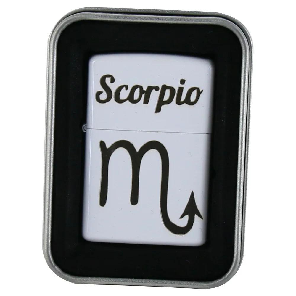 Bricheta metalica "Scorpio", 3.5x5 CM, Alb, Scorpion