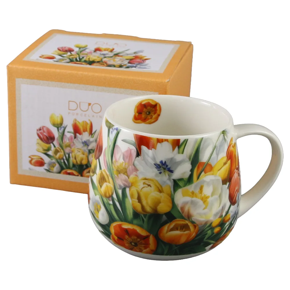Cana din portelan 430 ml "Tulipany" in cutie decorativa