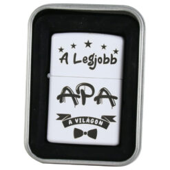 Bricheta metalica "A legjobb Apa a vilagon", 3.5x5 CM, Alb