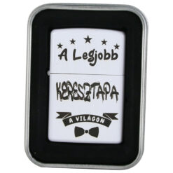Bricheta metalica "A legjobb Keresztapa a vilagon", 3.5x5 CM, Alb