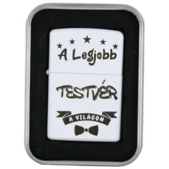 Bricheta metalica "A legjobb Testver a vilagon", 3.5x5 CM, Alb