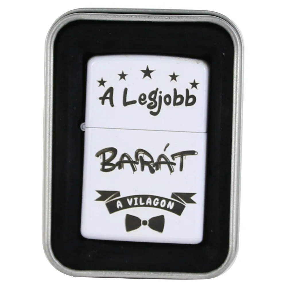 Bricheta metalica "A legjobb Barat a vilagon", 3.5x5 CM, Alb