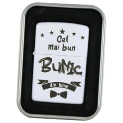 Bricheta metalica "Cel mai bun Bunic din lume", 3.5x5 CM, Alb