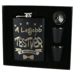 Set cadou "A legjobb Testver a vilagon",  Plosca cu palnie si 2 pahare