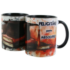Cana ceramica "Felicitari pentru Absolvire..." 330 ml, negru