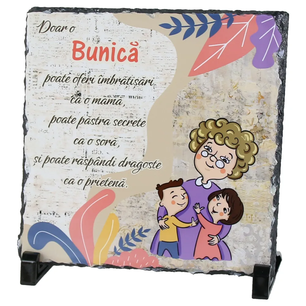 Placa ardezie "Doar o Bunica..." 19x19 CM