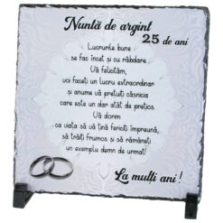 Placa ardezie "Nunta de argint 25..." 19x19 CM