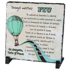 Placa ardezie "Dragul nostru Fiu..." 19x19 CM