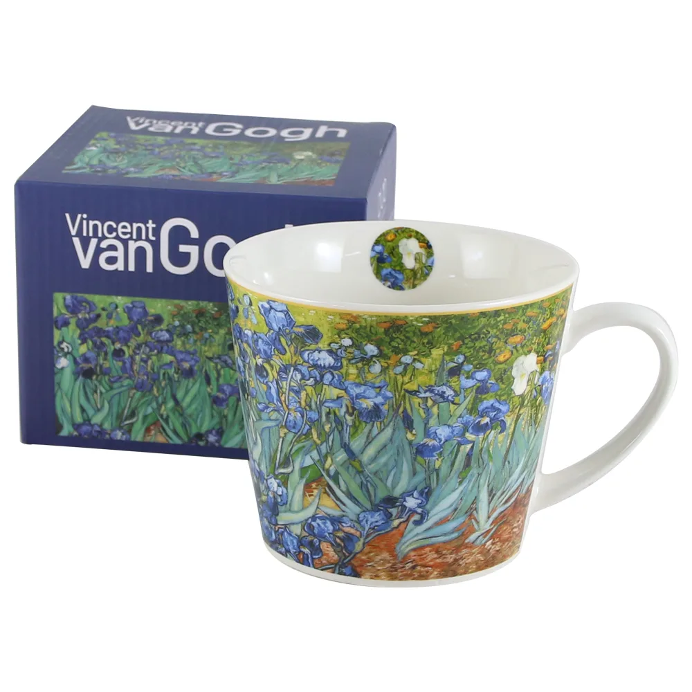 Cana din portelan 600 ml "Irises"de V. van Gogh, in cutie decorativa