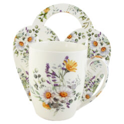 Cana portelan 350 ml "Basket of Flowers-Daisy", in ambalaj decorativ
