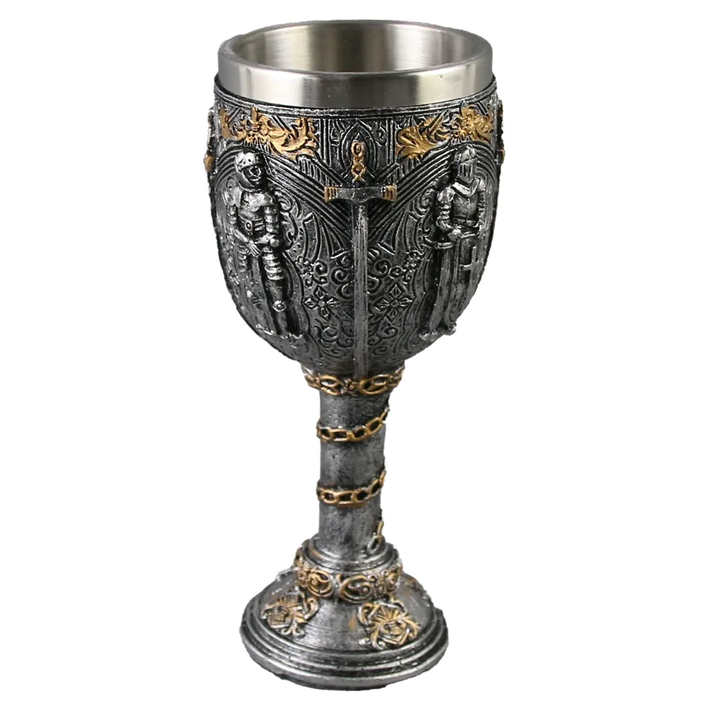 Pocal din metal si rasina Cavaler 8x18 CM - imagine 2