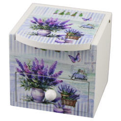 Cutie bijuterii din lemn 7x8x7 cm, Lavender