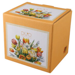 Cana portelan cu infuzor metalic si capac 430 ml "Tulipany" in cutie decorativa - imagine 3