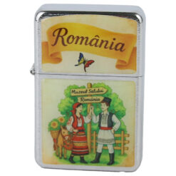 Bricheta metalica "Romania", Muzeul Satului, 4x6 CM