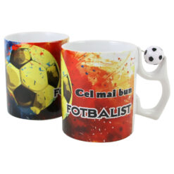 Cana ceramica "Cel mai bun Fotbalist", 330 ml, cu minge fotbal, tricolor