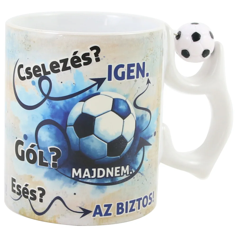 Cana ceramica "Cselezes? Gol!", 330 ml, cu minge fotbal