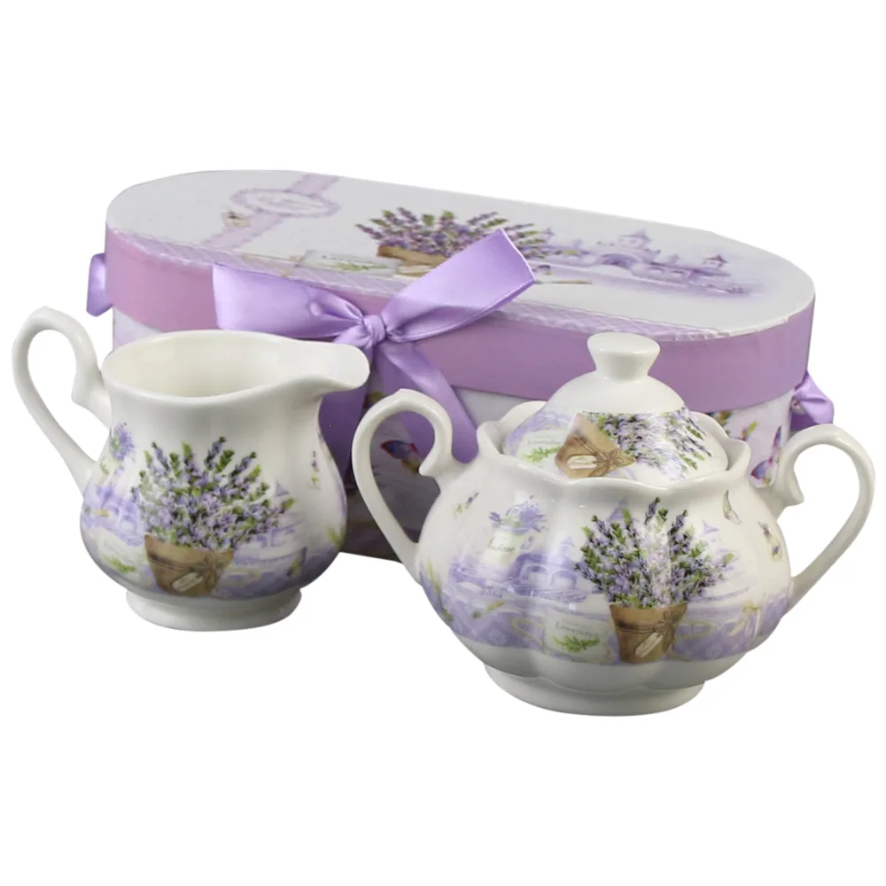 Set zaharnita si cana lapte "Lavender Passion", in cutie decorativa