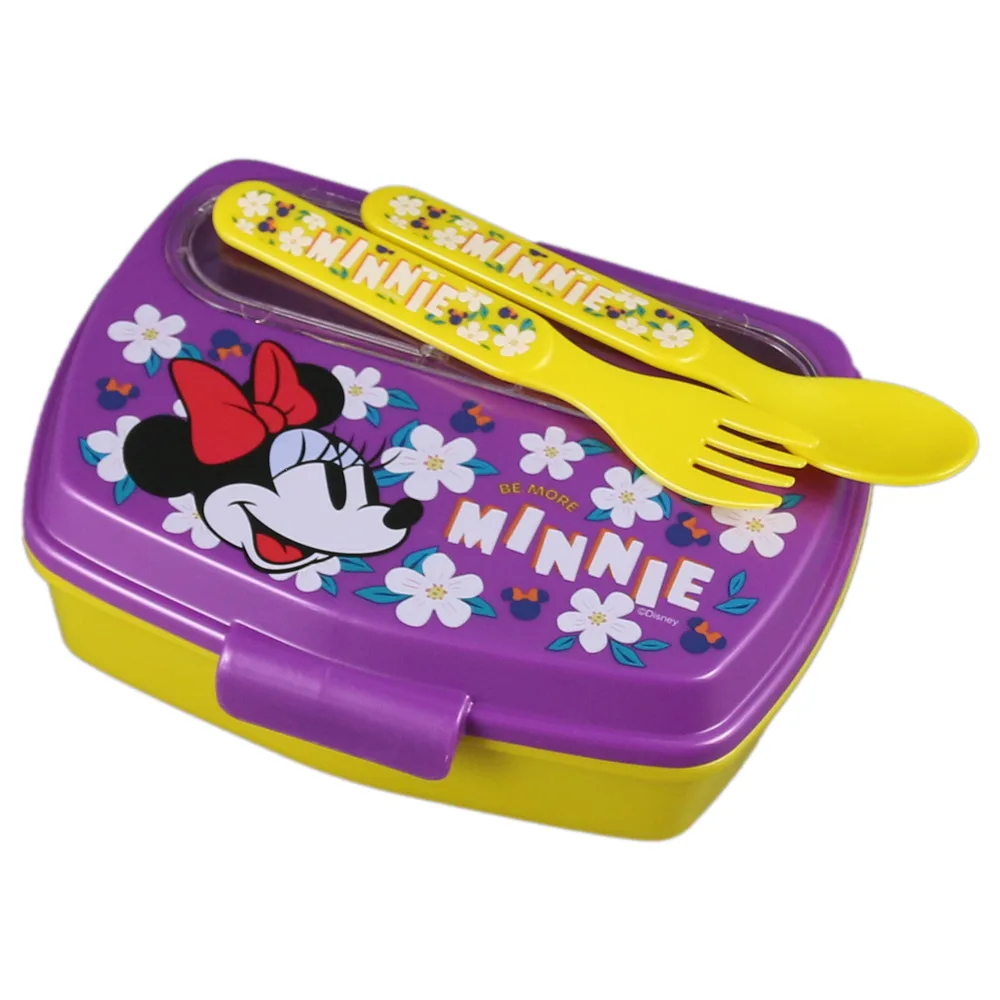 Cutie sandwich cu tacamuri, din plastic, Minnie Mouse, 17x14 CM