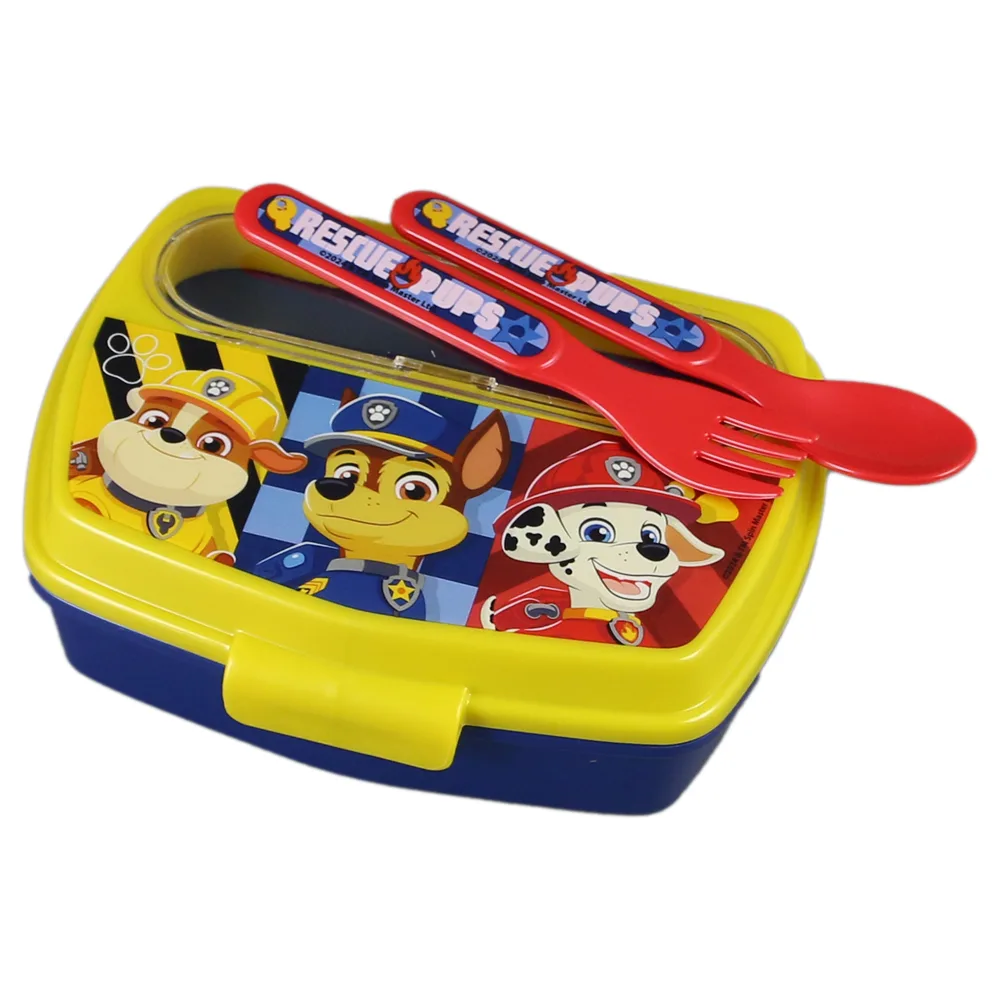 Cutie sandwich cu tacamuri, din plastic, Paw Patrol, 17x14 CM