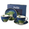 Set 2 cesti cu farfurii, din portelan "Nenufars" de C. Monet, 270 ml, in cutie decorativa