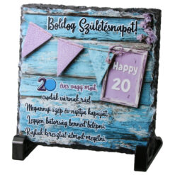 Placa ardezie "Boldog szuletesnapot 20!" 14x14 CM