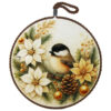 Decor de perete din ceramica 17 cm, Pasare, maro