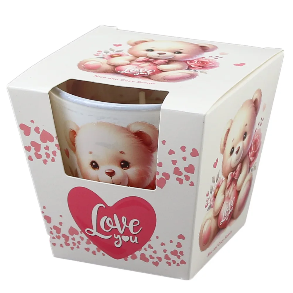 Lumanare parfumata in pahar 115 gr, Love bear