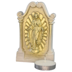 Placheta din ipsos cu lumanare Fecioara Maria 7 x 11 cm