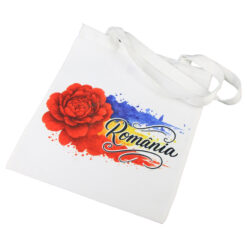 Sacosa textil "Romania", 30x35 CM, bujor