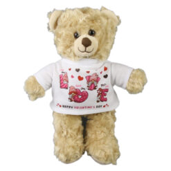 Ursulet din plus cu tricou "Love/Happy Valentine's Day" 28 cm
