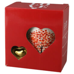 Cana portelan cu infuzor metalic inima, 360 ml, Copac cu inimioare, cu cutie cadou - imagine 3