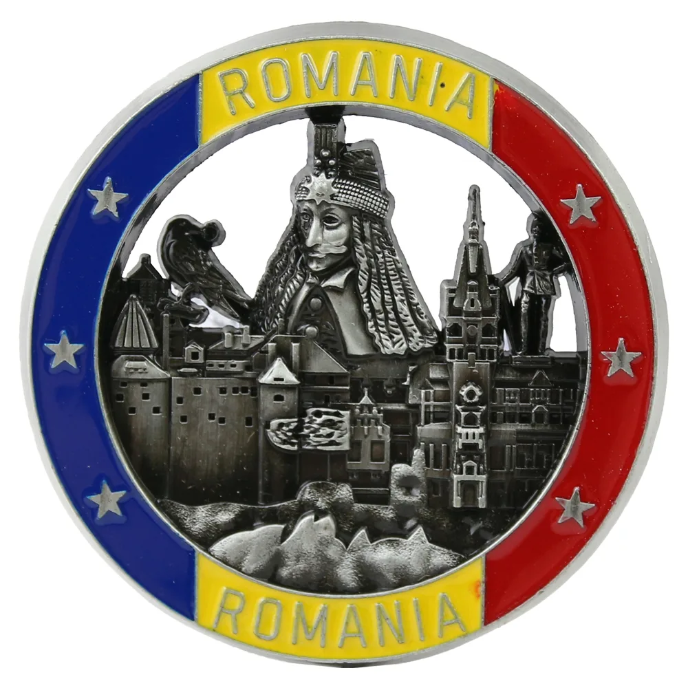 Magnet de frigider metalic 7 cm, Romania, Vlad Tepes