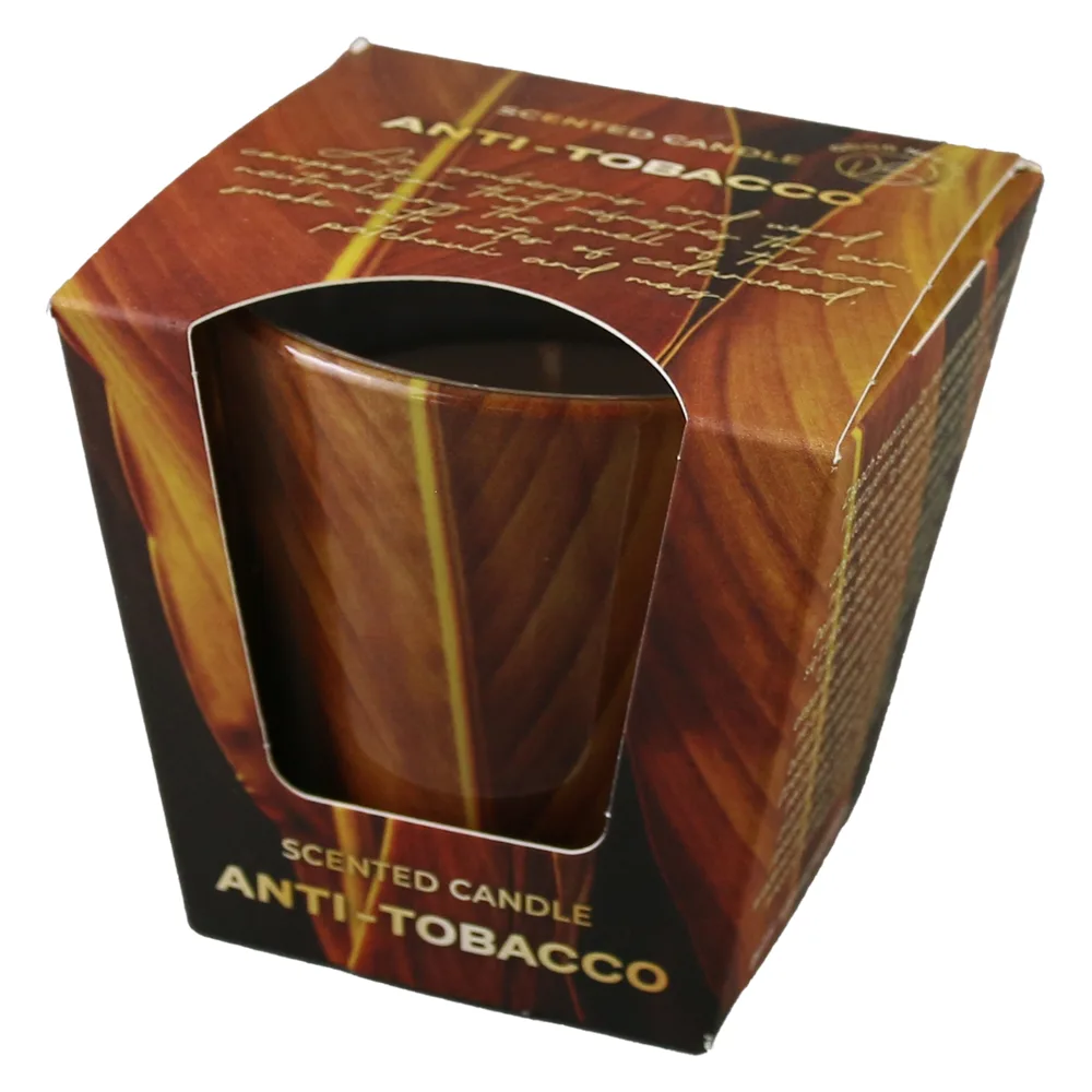 Lumanare parfumata in pahar 115 gr, "Anti-Tobacco"