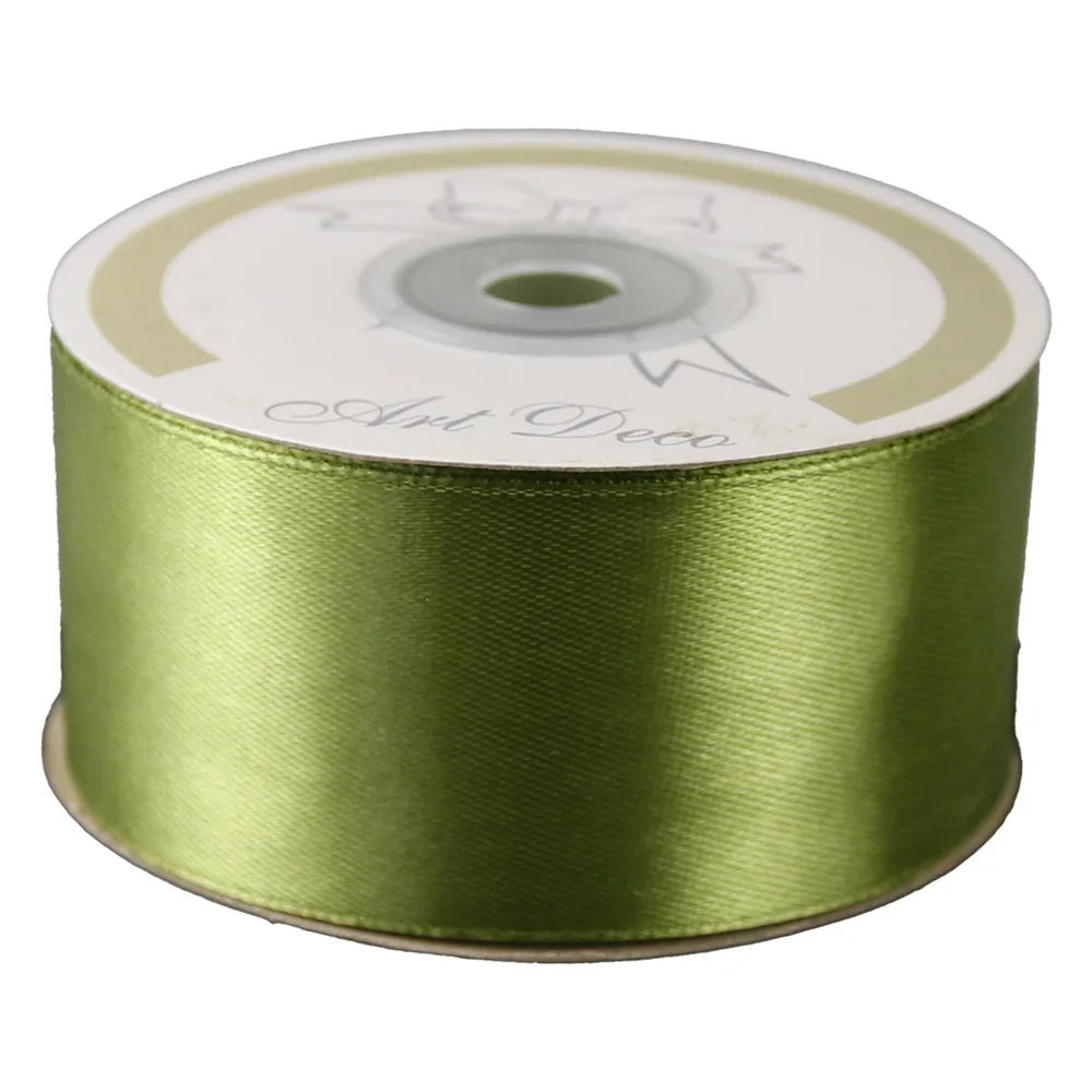 Rola panglica satin Verde olive 38 mm x 25 m Art Deco