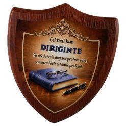 Placheta scut din lemn "Cel mai bun Diriginte..." 22 x 26 cm