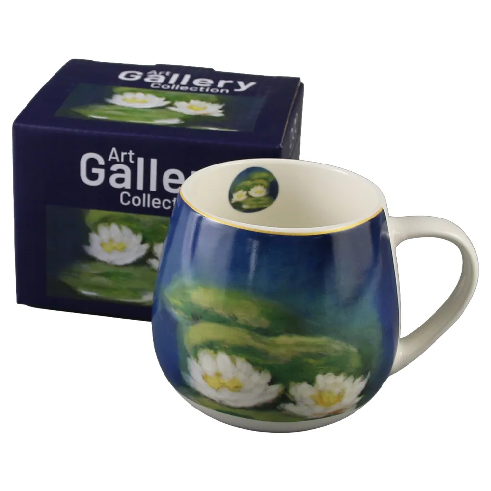 Cana din portelan 430 ml "Nenufars" de C. Monet, in cutie decorativa
