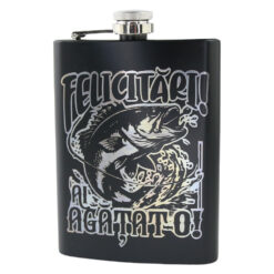 Plosca metalica gravata 220 ml "Felicitari! Ai agatat-o!"