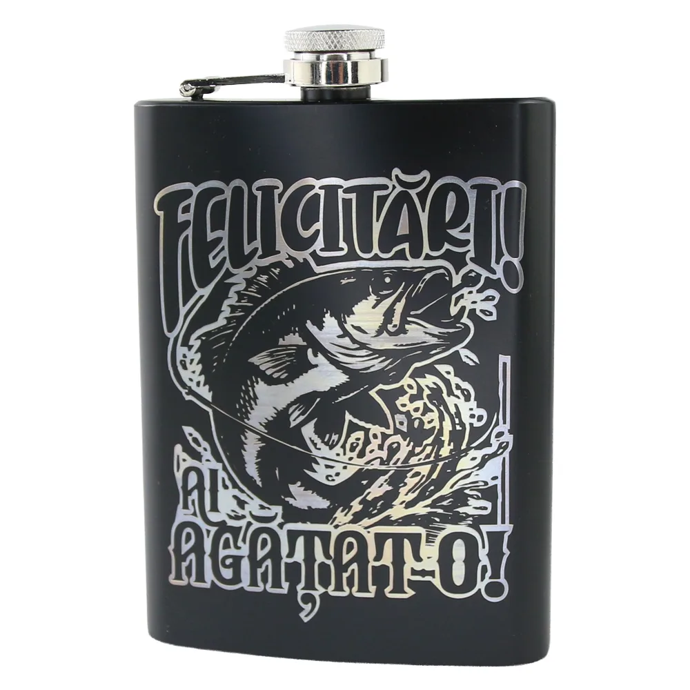 Plosca metalica gravata 220 ml "Felicitari! Ai agatat-o!"