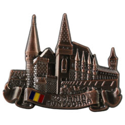 Magnet de frigider metalic "Romania / Hunedoara" 7 x 5.5 cm
