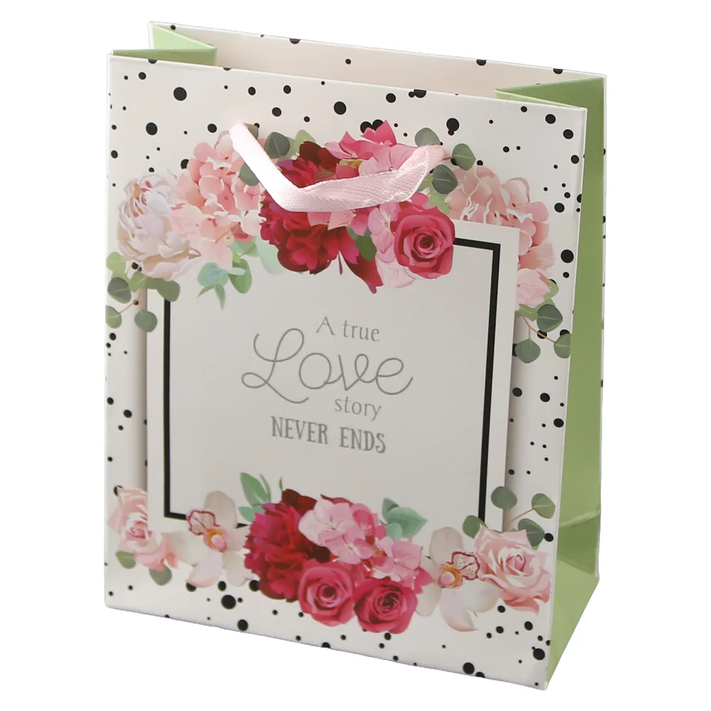 Punga cadou din hartie 11 x 14 cm "A true Love story never ends"