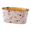 Ghiveci oval decorativ din metal cu inimioare 19 x 11.5 x 9.5 cm