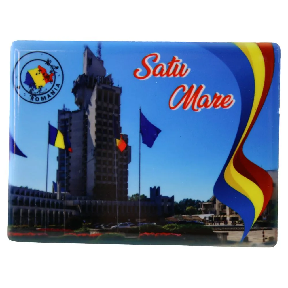 Magnet de frigider din ceramica Satu Mare 8 x 6 cm, Palatul Administrativ