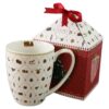 Cana de Craciun din portelan Ornament Joy 360 ml, in cutie decorativa