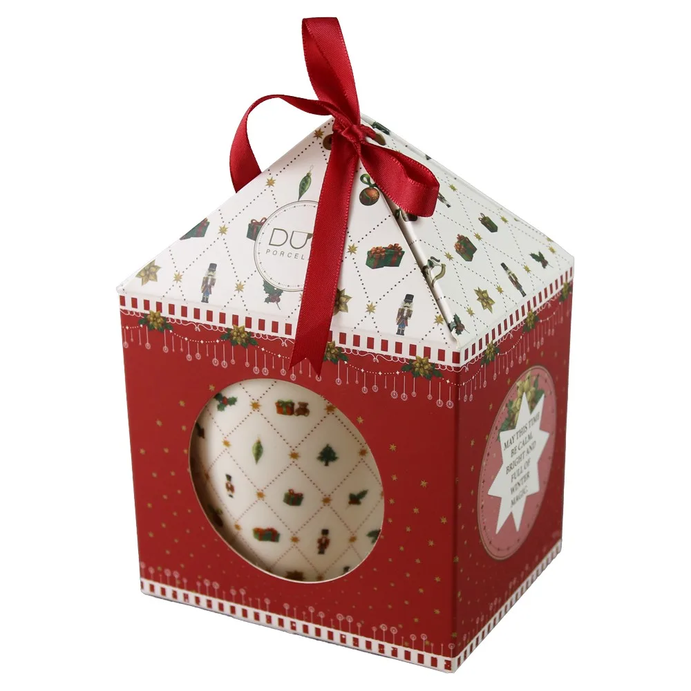Cana de Craciun din portelan Ornament Joy 360 ml, in cutie decorativa - imagine 3