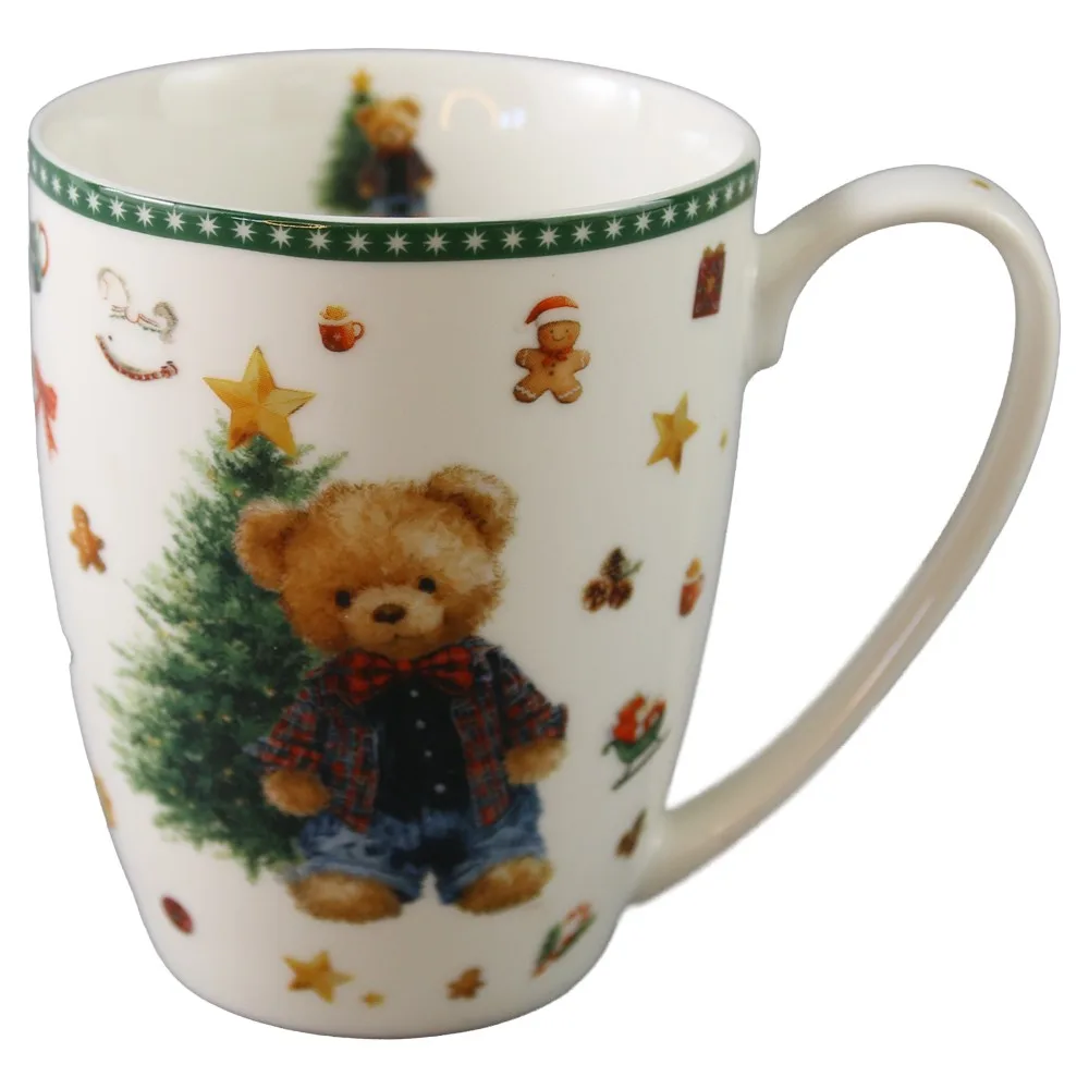 Cana de Craciun din portelan Teddy Noel 360 ml, in cutie decorativa - imagine 2