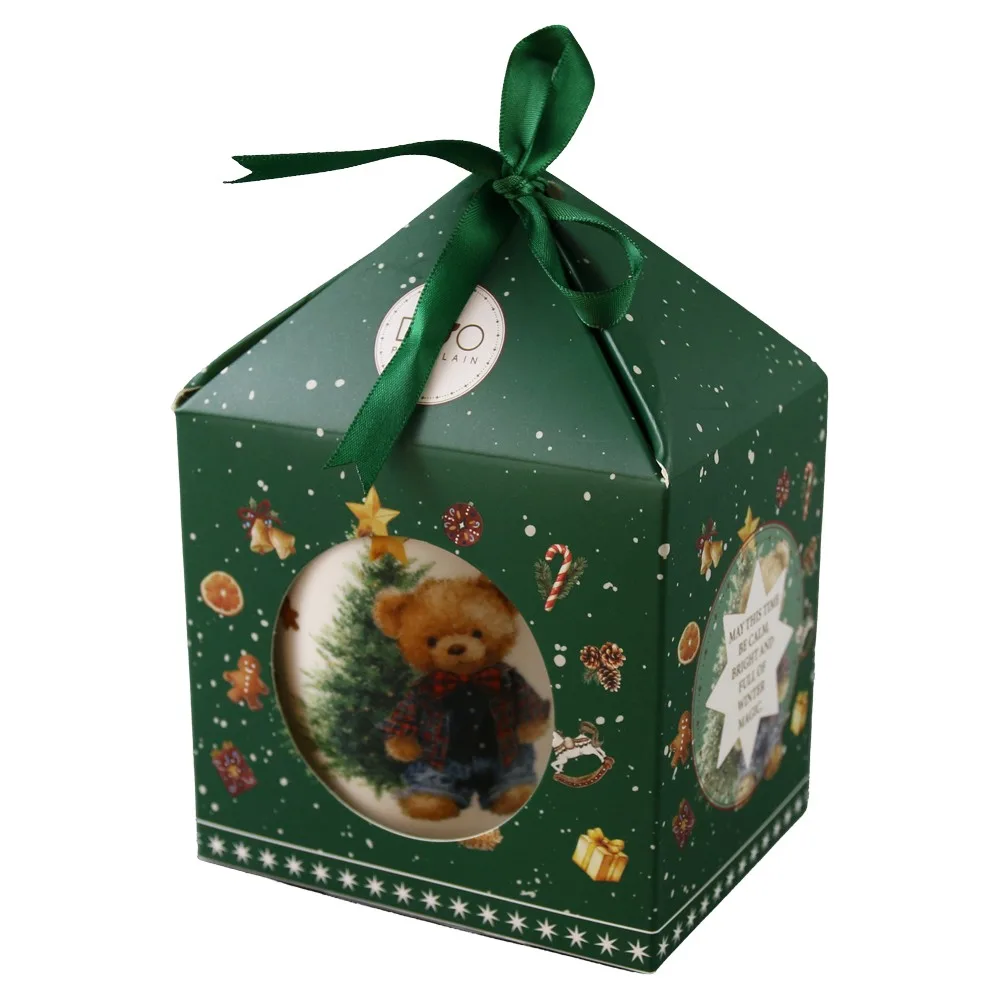 Cana de Craciun din portelan Teddy Noel 360 ml, in cutie decorativa - imagine 3