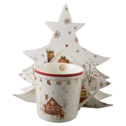 Cana de Craciun din portelan 360 ml Gingerbread House, in ambalaj decorativ